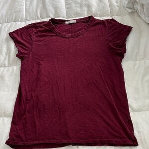 RAG & BONE Women's Burgundy SLUB TEE S